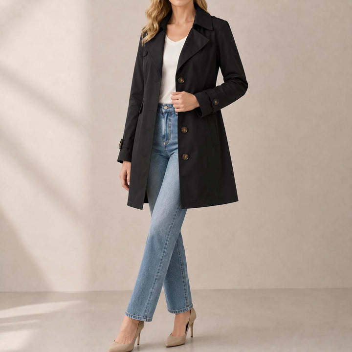 Pearl | Women's Belted Waist Tailored Trench Coat