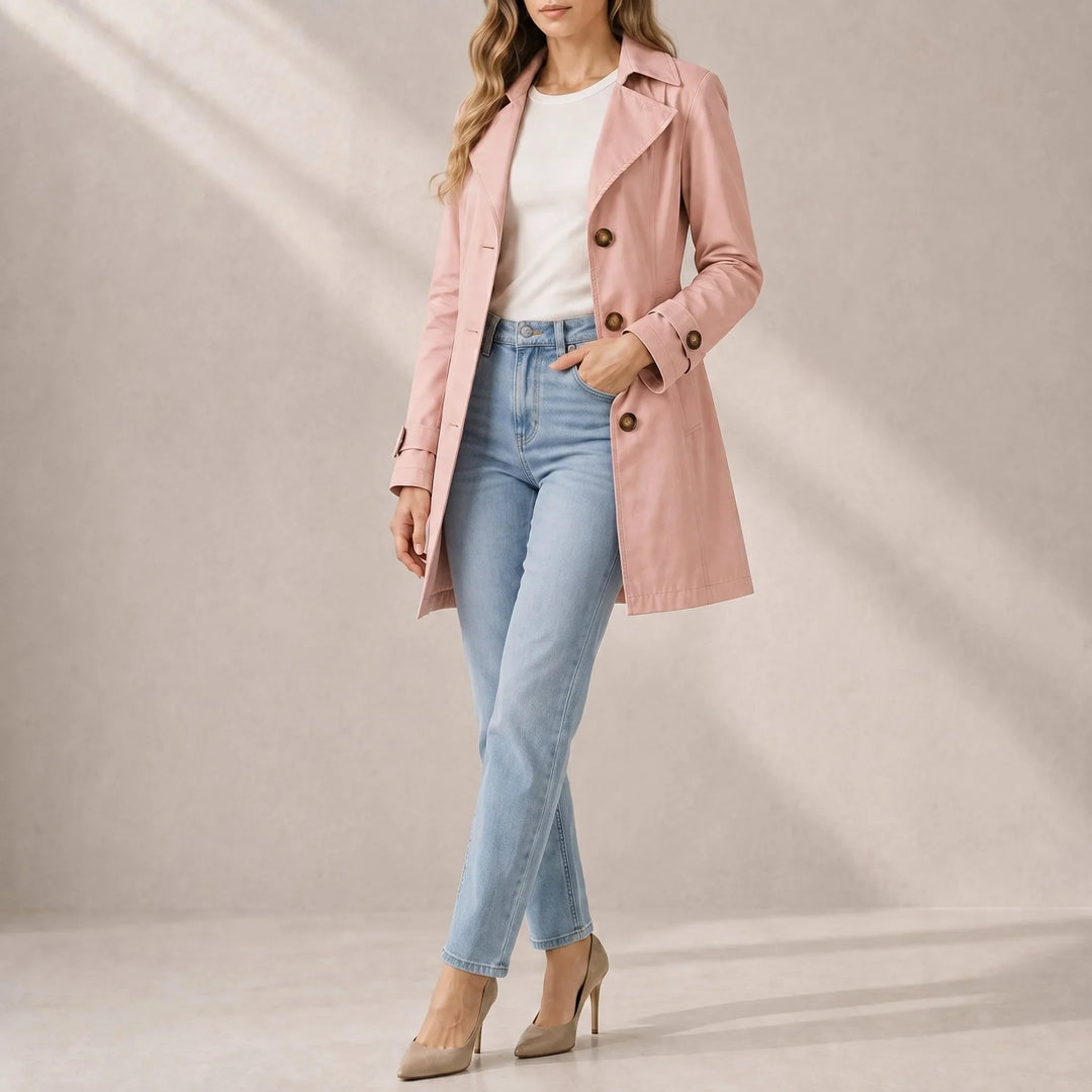 Pearl | Women's Belted Waist Tailored Trench Coat
