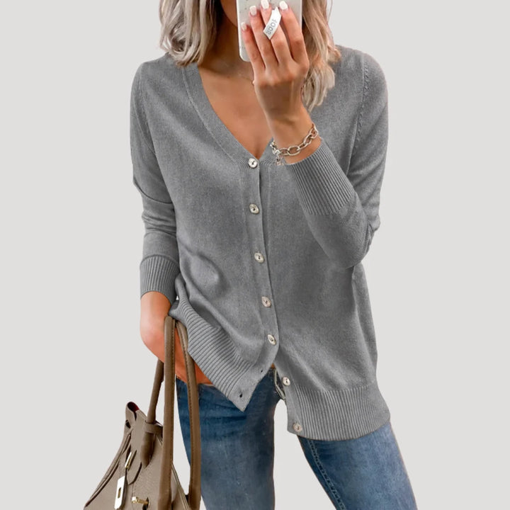 Phoebe | Women's V Neck Button Front Knit Cardigan Sweater