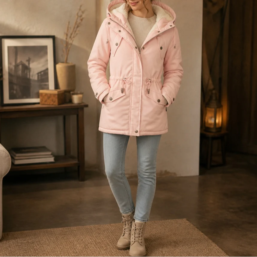 Polly | Women's Fleece Lined Padded Zip Up Parka
