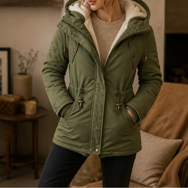 Polly | Women's Fleece Lined Padded Zip Up Parka
