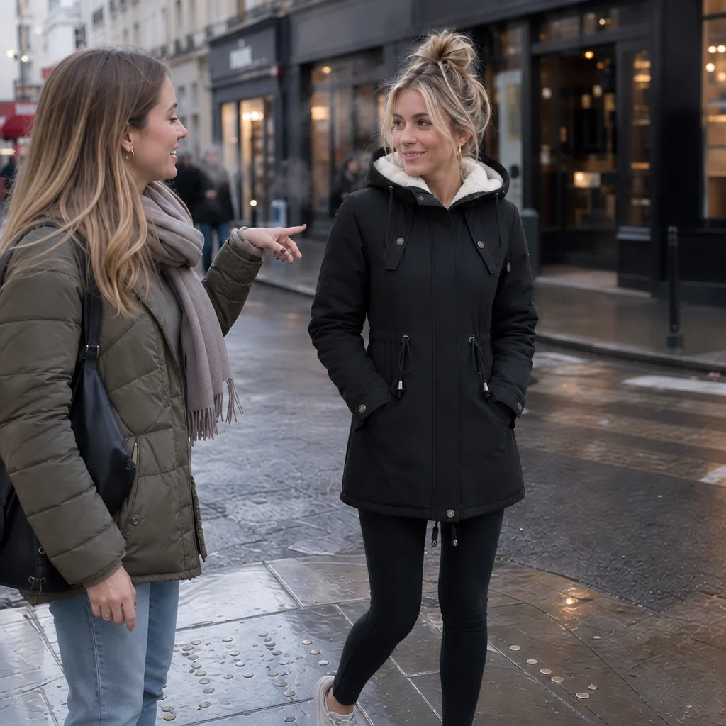 Polly | Women's Fleece Lined Padded Zip Up Parka