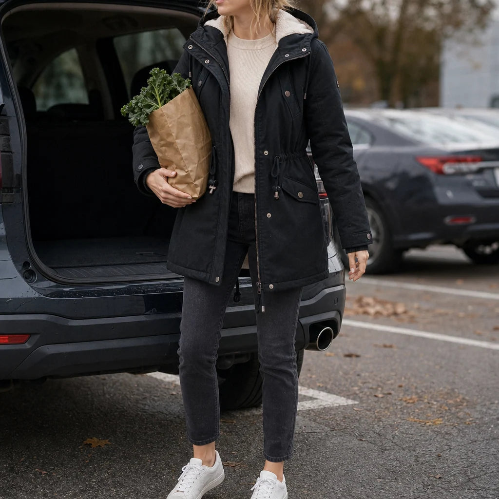 Polly | Women's Fleece Lined Padded Zip Up Parka