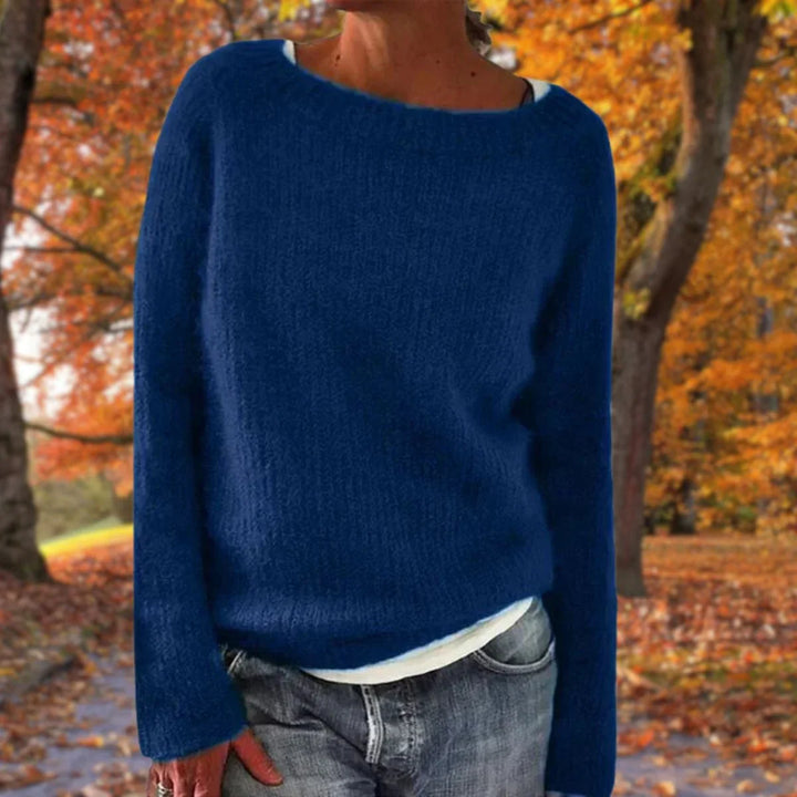Priya | Women's Knit Sweater Boat Neckline Double Layer