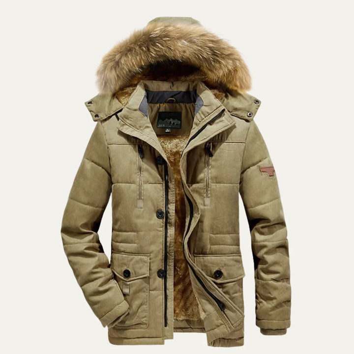 Ralph | Men's Hooded Fleece Lined Long Winter Jacket
