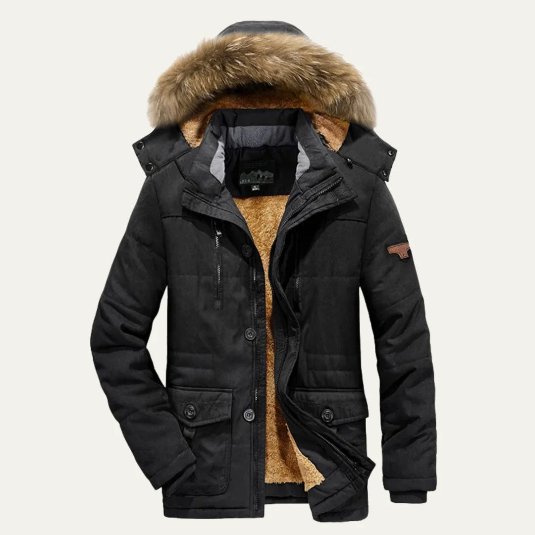 Ralph | Men's Hooded Fleece Lined Long Winter Jacket