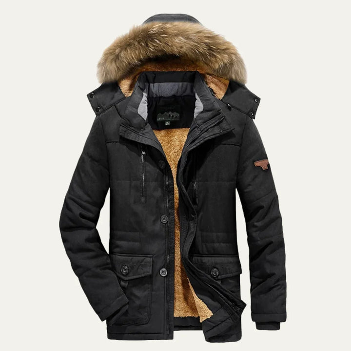Ralph | Men's Hooded Fleece Lined Long Winter Jacket