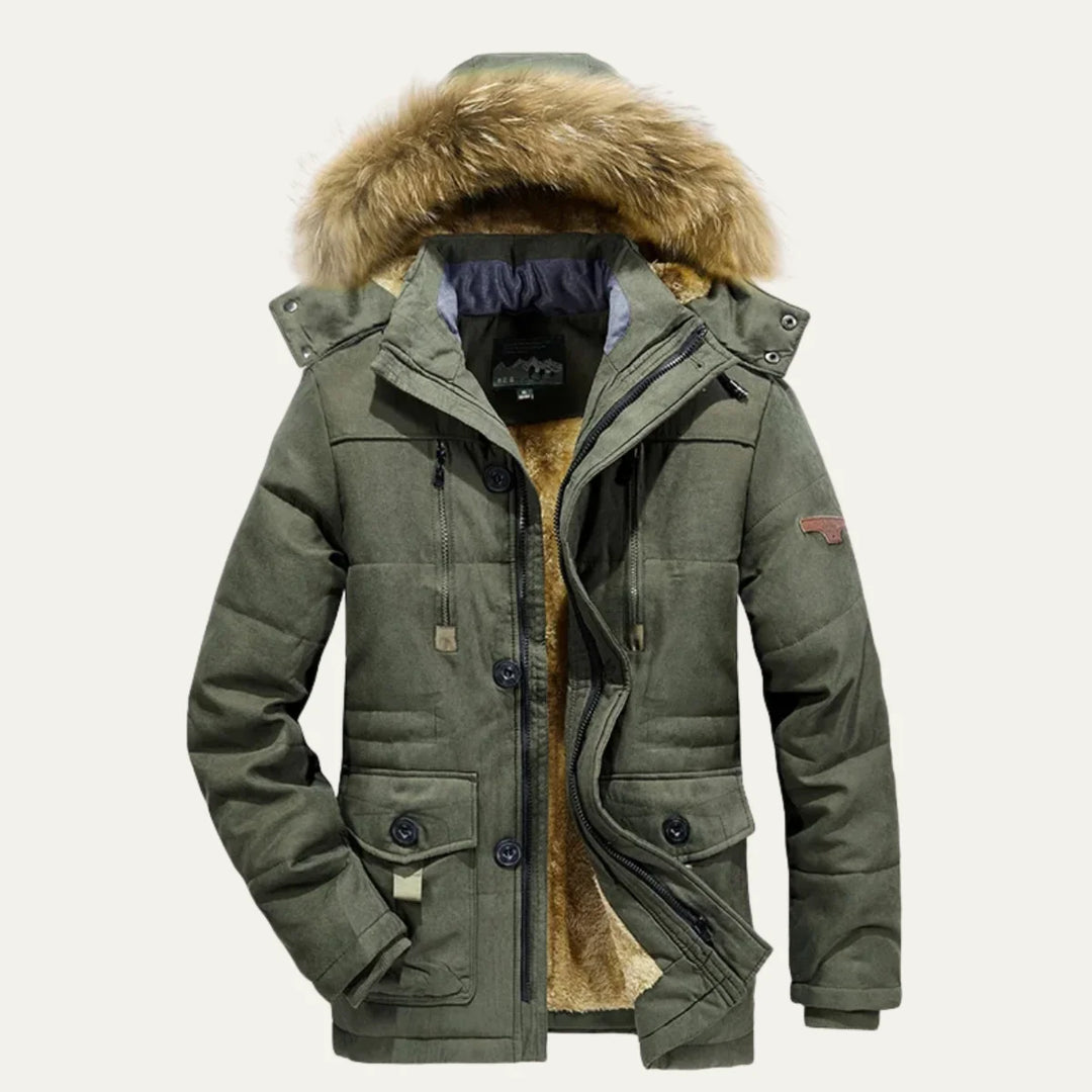 Ralph | Men's Hooded Fleece Lined Long Winter Jacket