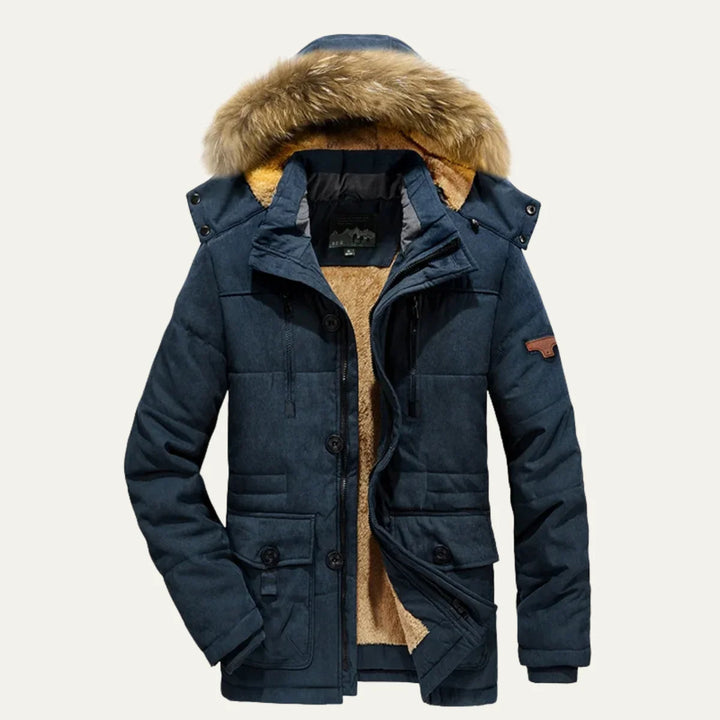 Ralph | Men's Hooded Fleece Lined Long Winter Jacket