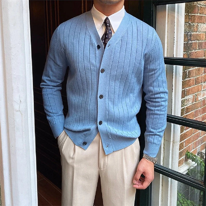 Raymond | Men's Ribbed V-Neck Button Cardigan