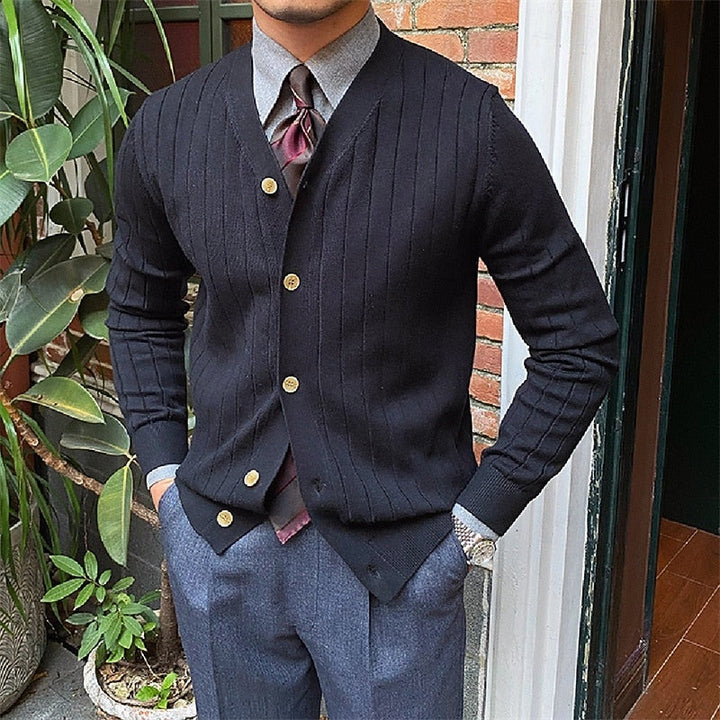Raymond | Men's Ribbed V-Neck Button Cardigan