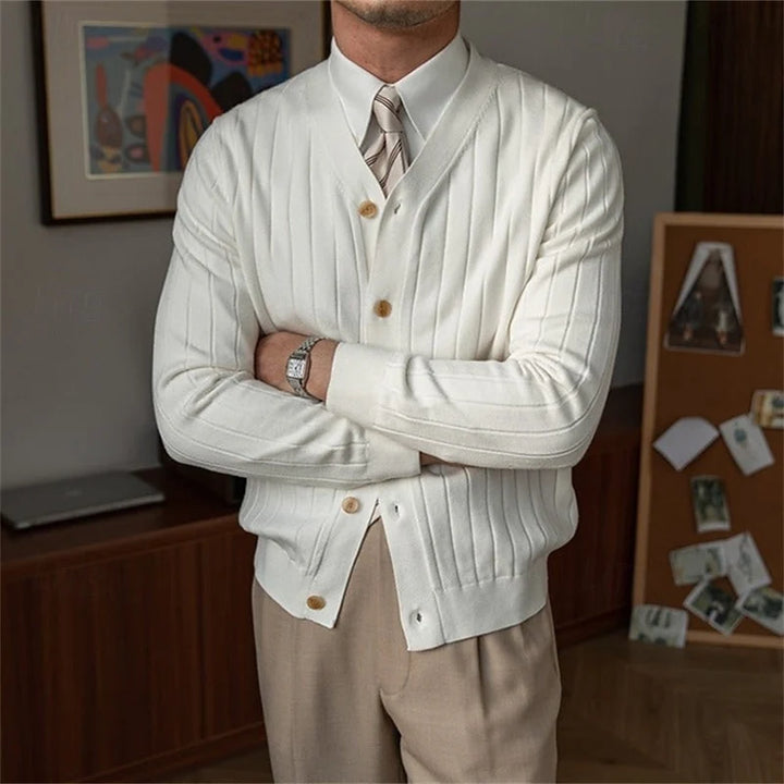 Raymond | Men's Ribbed V-Neck Button Cardigan