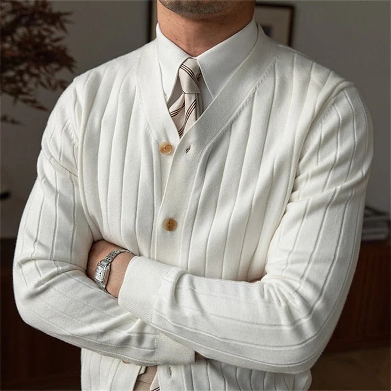 Raymond | Men's Ribbed V-Neck Button Cardigan