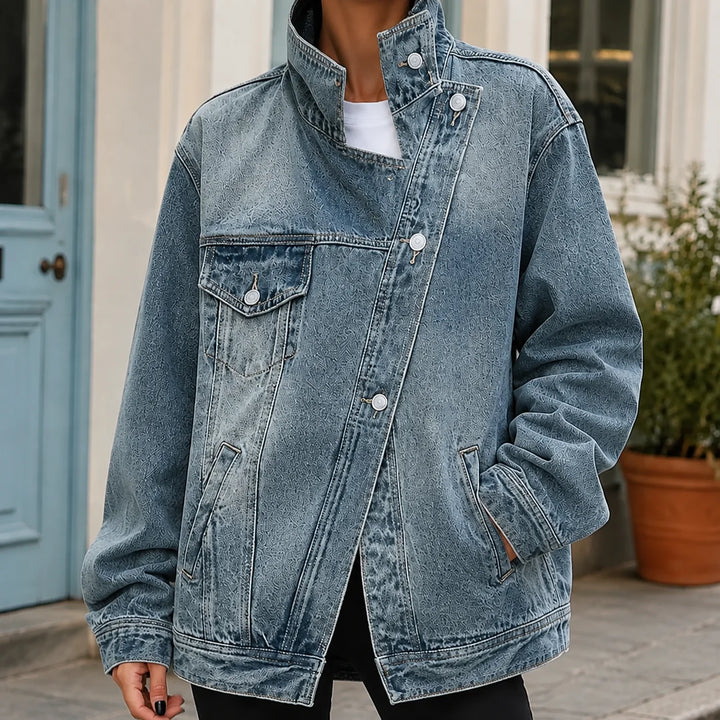 Rhonda | Women's Oversized Washed Blue Jacket