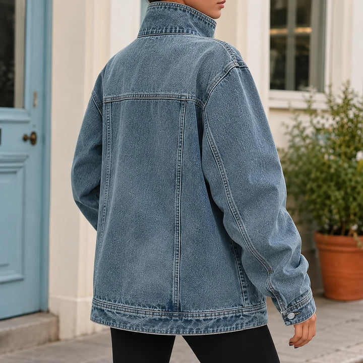 Rhonda | Women's Oversized Washed Blue Jacket