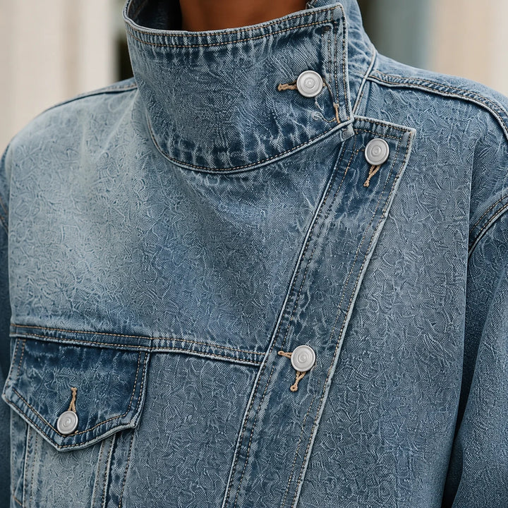 Rhonda | Women's Oversized Washed Blue Jacket