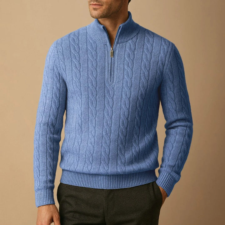 Riley | Men's Cable-Knit Quarter-Zip Jumper