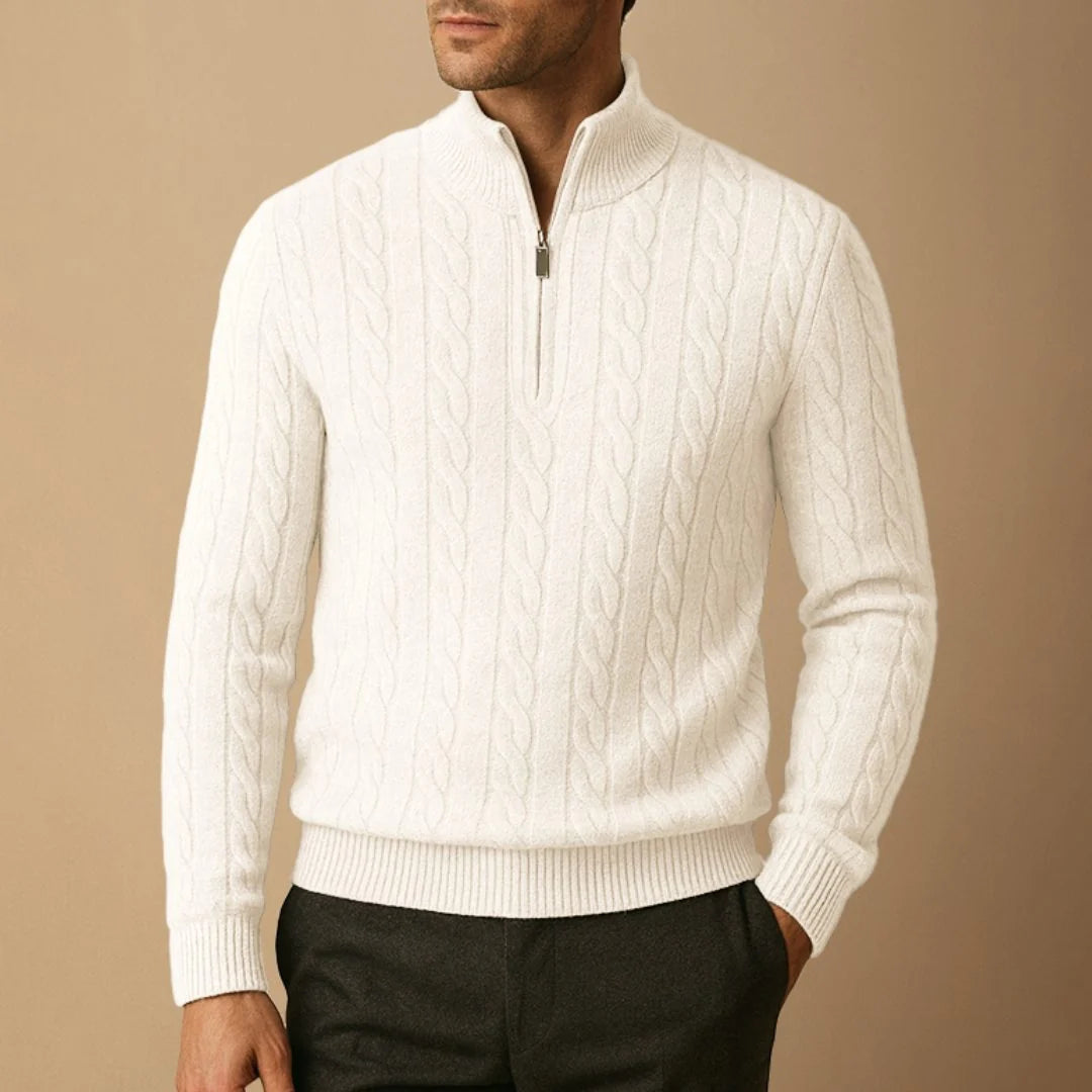 Riley | Men's Cable-Knit Quarter-Zip Jumper