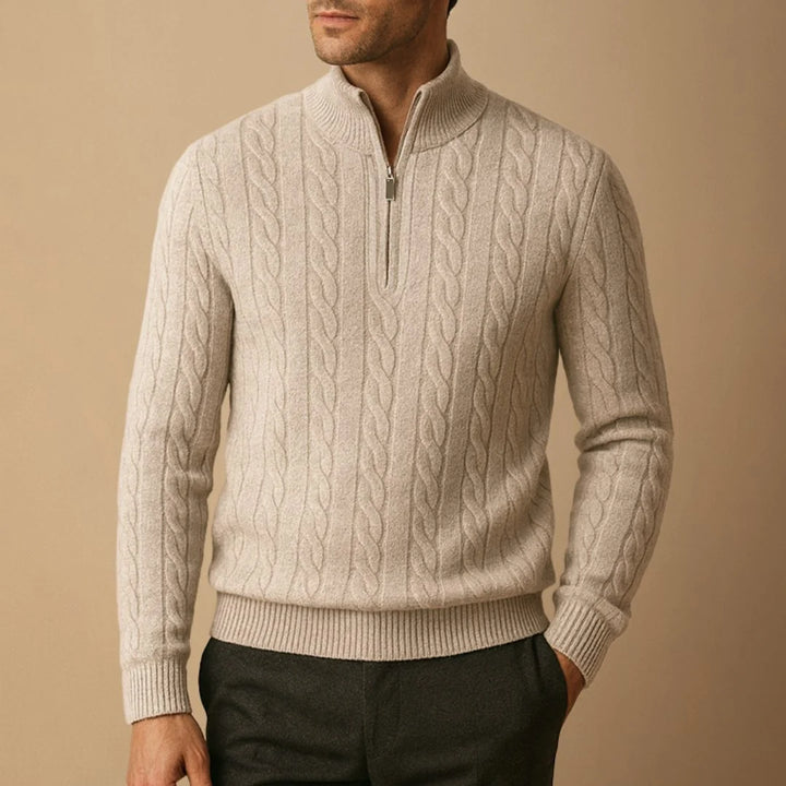 Riley | Men's Cable-Knit Quarter-Zip Jumper