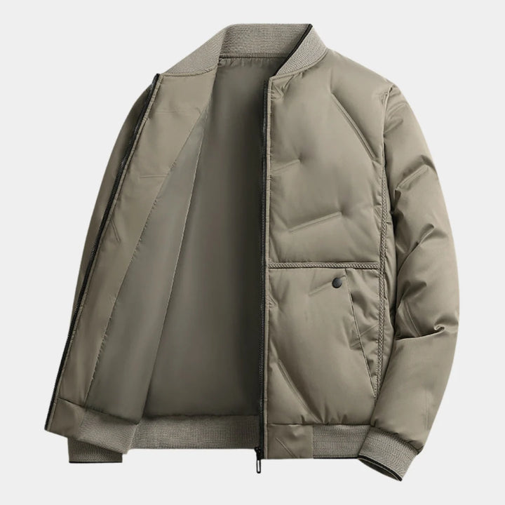 Roger | Men's Quilted Ribbed Collar Winter Bomber Jacket