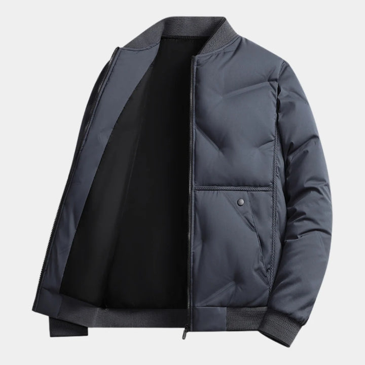 Roger | Men's Quilted Ribbed Collar Winter Bomber Jacket