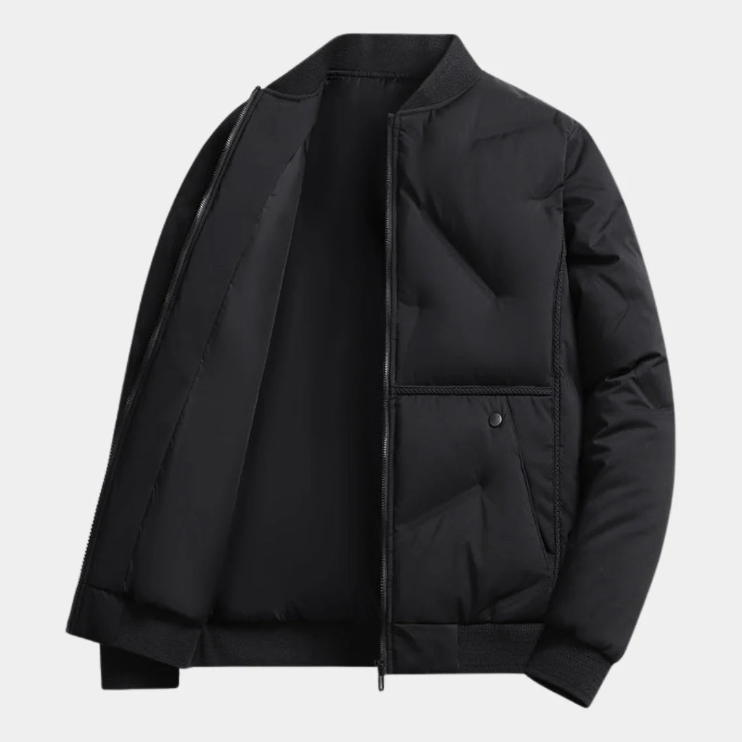 Roger | Men's Quilted Ribbed Collar Winter Bomber Jacket