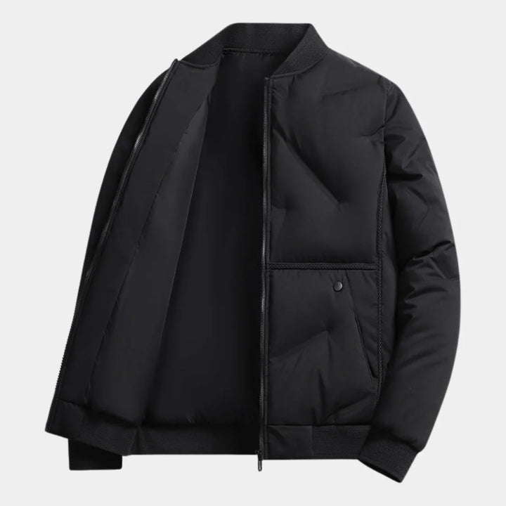 Roger | Men's Quilted Ribbed Collar Winter Bomber Jacket