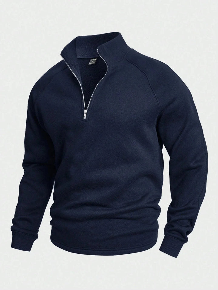 Rory | Men's Raglan Sleeve Stand Collar Half Zip Sweater