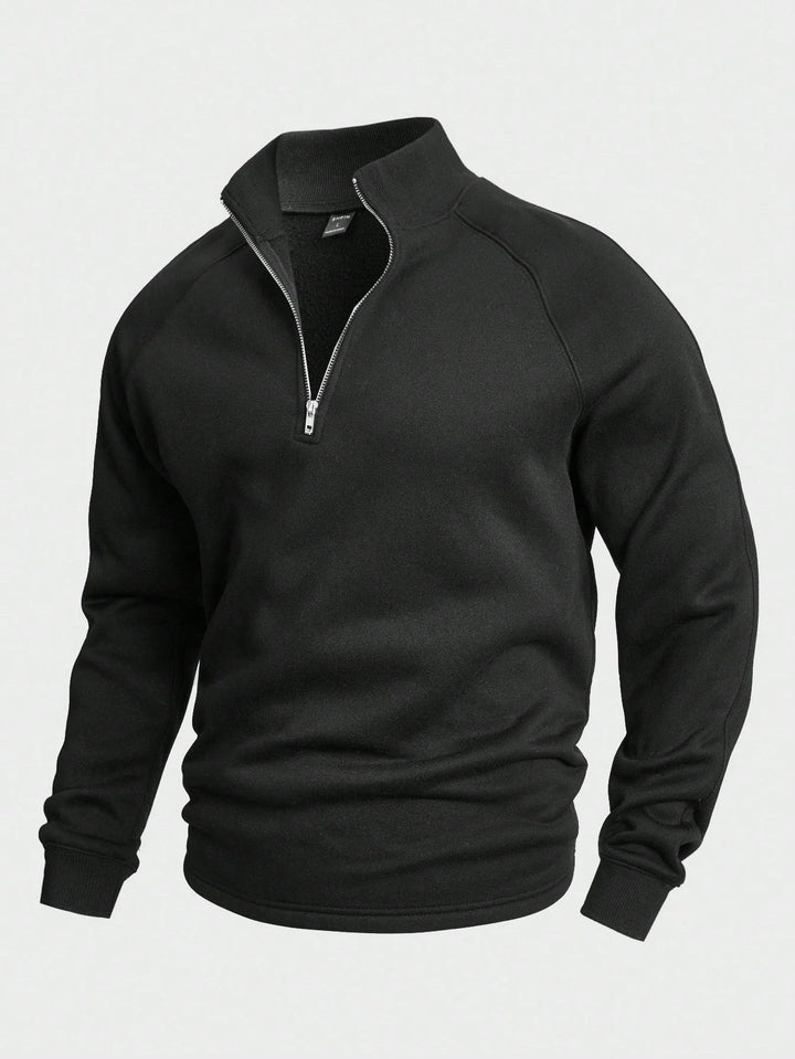Rory | Men's Raglan Sleeve Stand Collar Half Zip Sweater