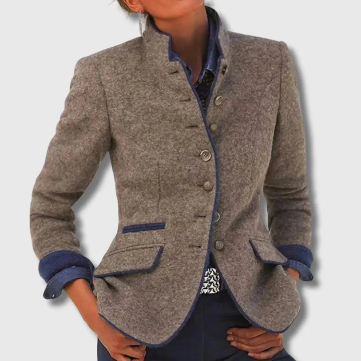 Rosalie | Women's Contrast-Trim Tailored Blazer