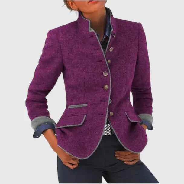 Rosalie | Women's Contrast-Trim Tailored Blazer