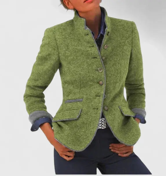 Rosalie | Women's Contrast-Trim Tailored Blazer