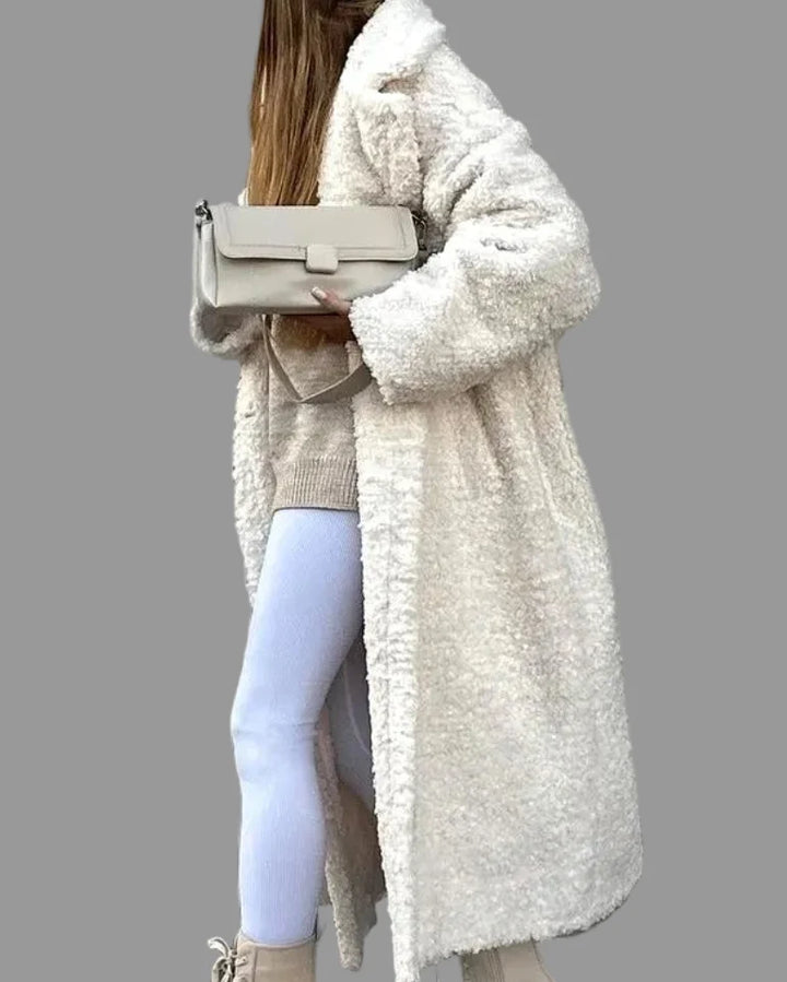 Rosalind | Women's Wide Lapel Teddy Long Coat