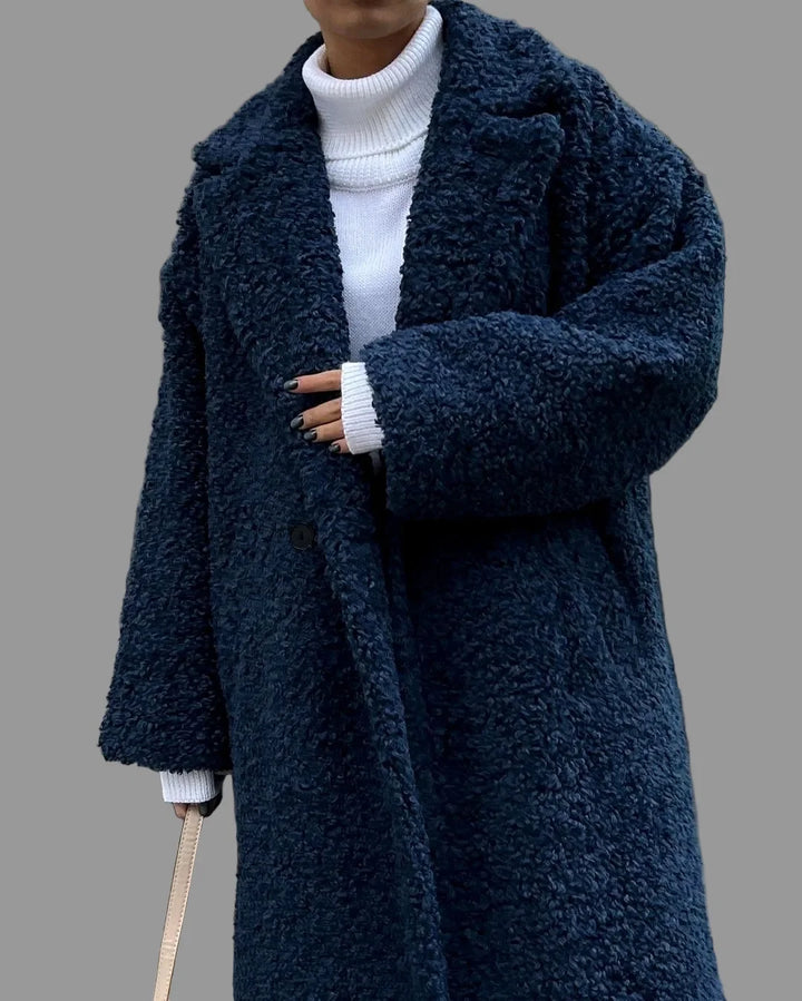 Rosalind | Women's Wide Lapel Teddy Long Coat