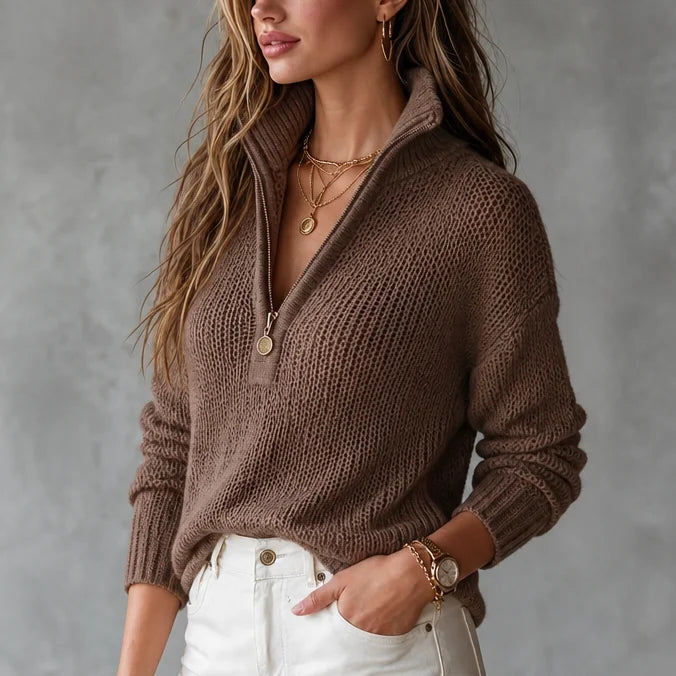 Rosemary | Women's Half-Zip Oversized Sweater