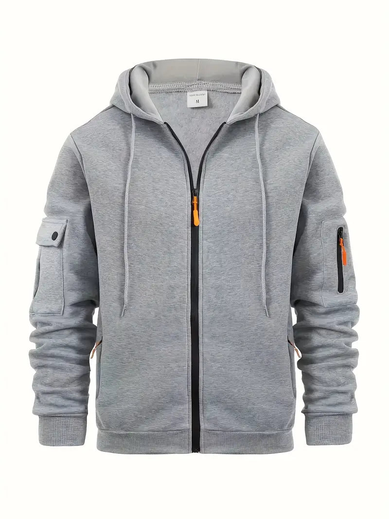 Ross | Men's Hooded Multi Pocket Zip Up Sweater