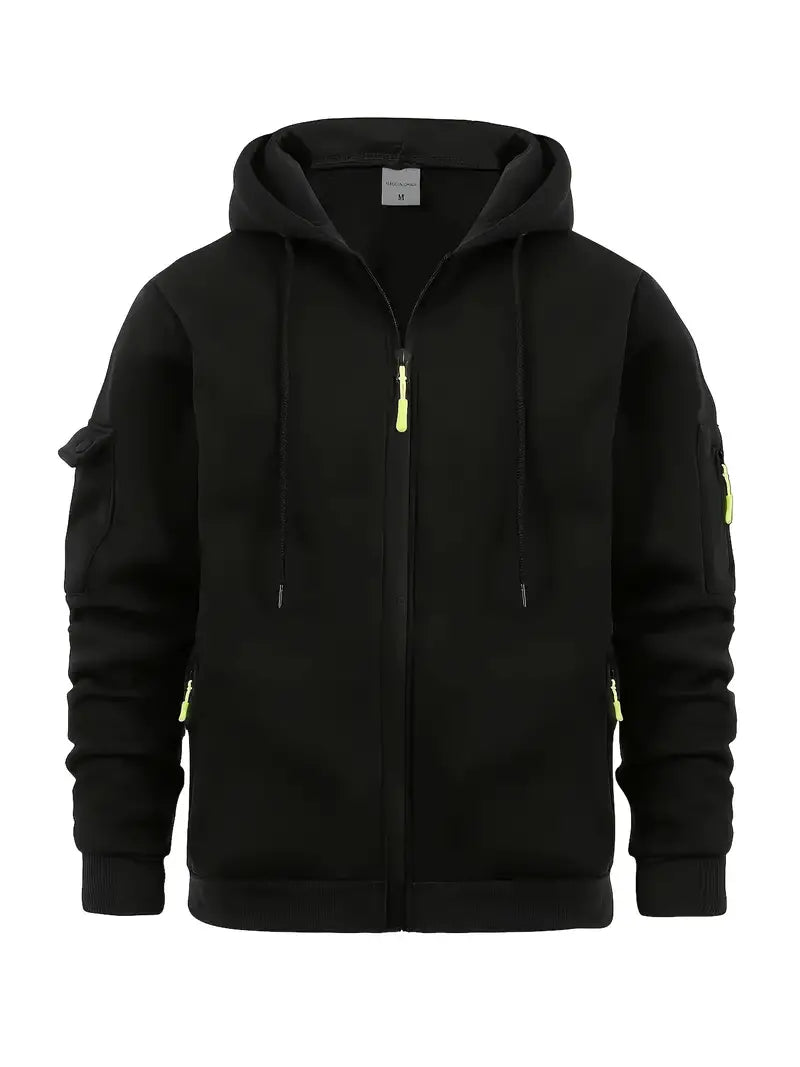 Ross | Men's Hooded Multi Pocket Zip Up Sweater