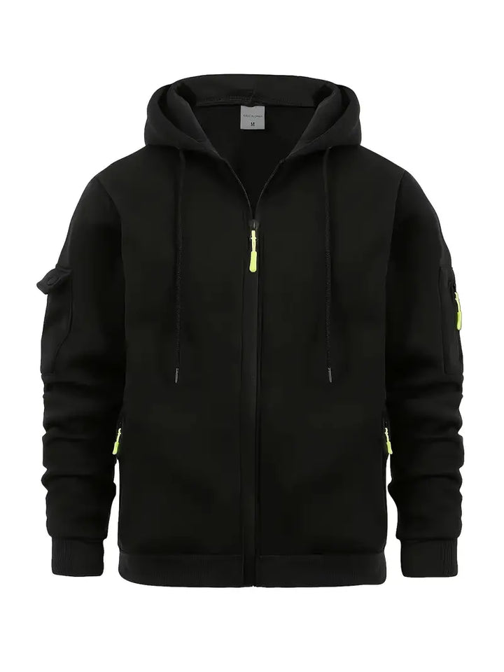 Ross | Men's Hooded Multi Pocket Zip Up Sweater