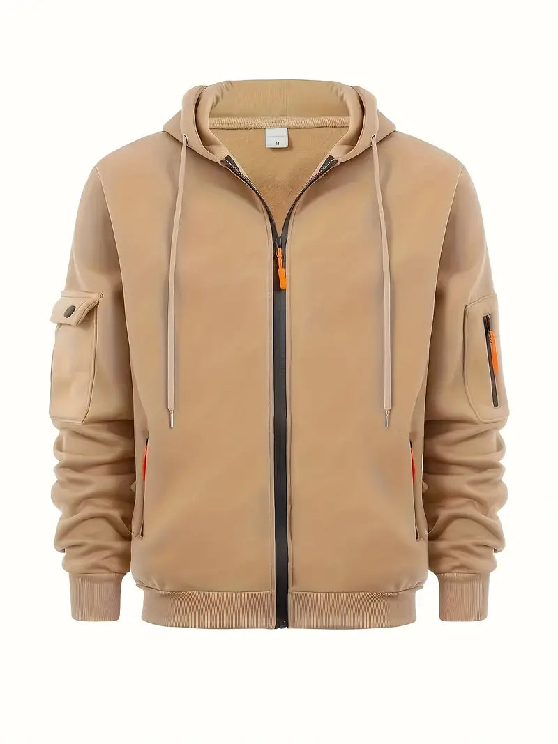 Ross | Men's Hooded Multi Pocket Zip Up Sweater