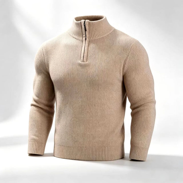 Rupert | Men's Fitted Ribbed Quarter Zip Sweater