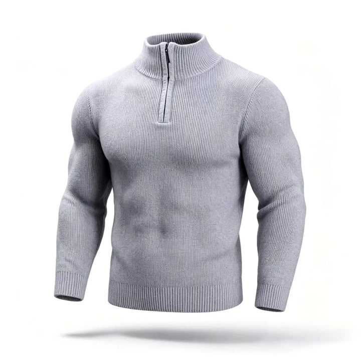 Rupert | Men's Fitted Ribbed Quarter Zip Sweater