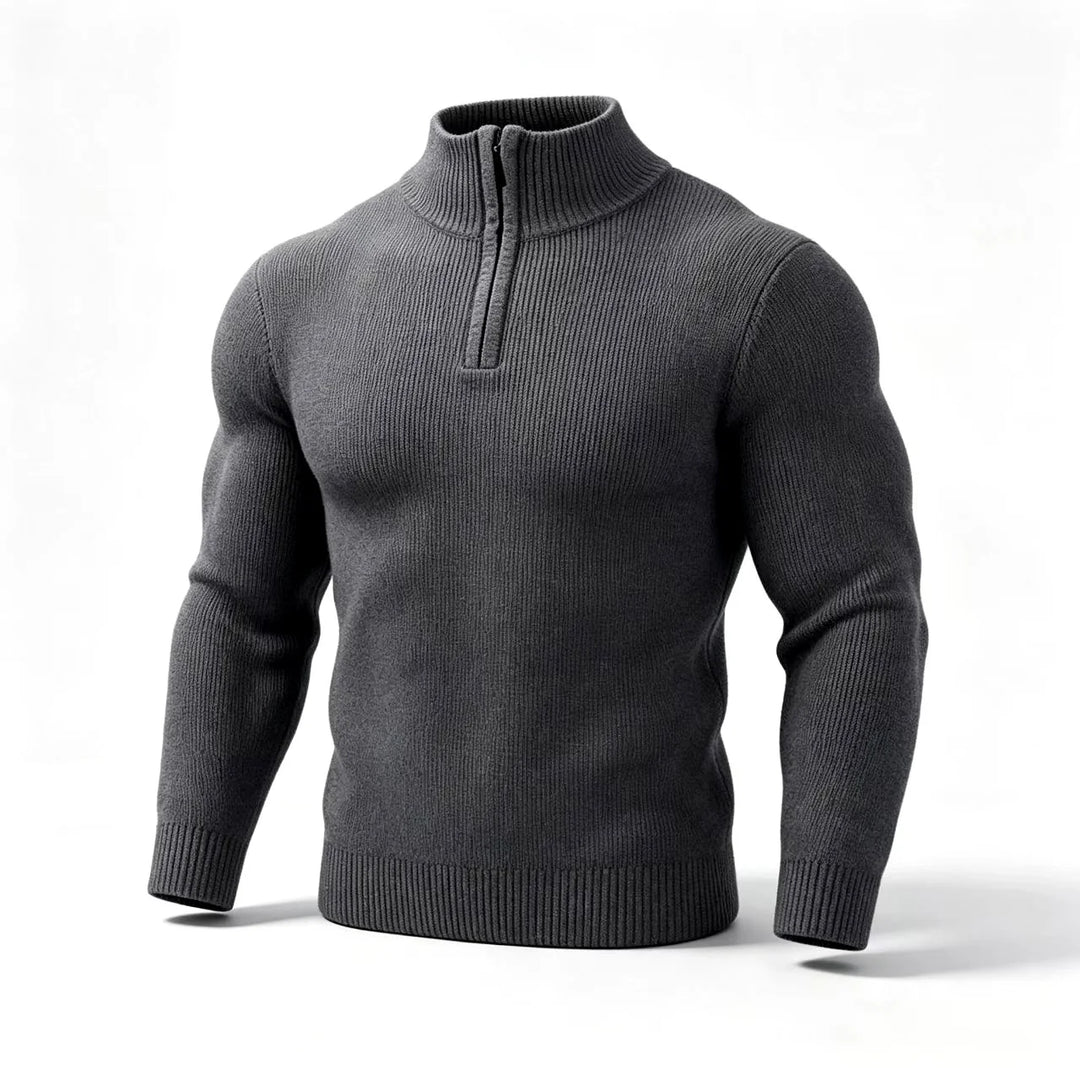 Rupert | Men's Fitted Ribbed Quarter Zip Sweater