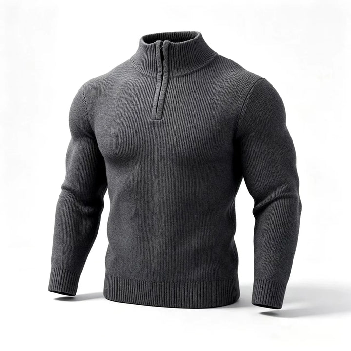 Rupert | Men's Fitted Ribbed Quarter Zip Sweater