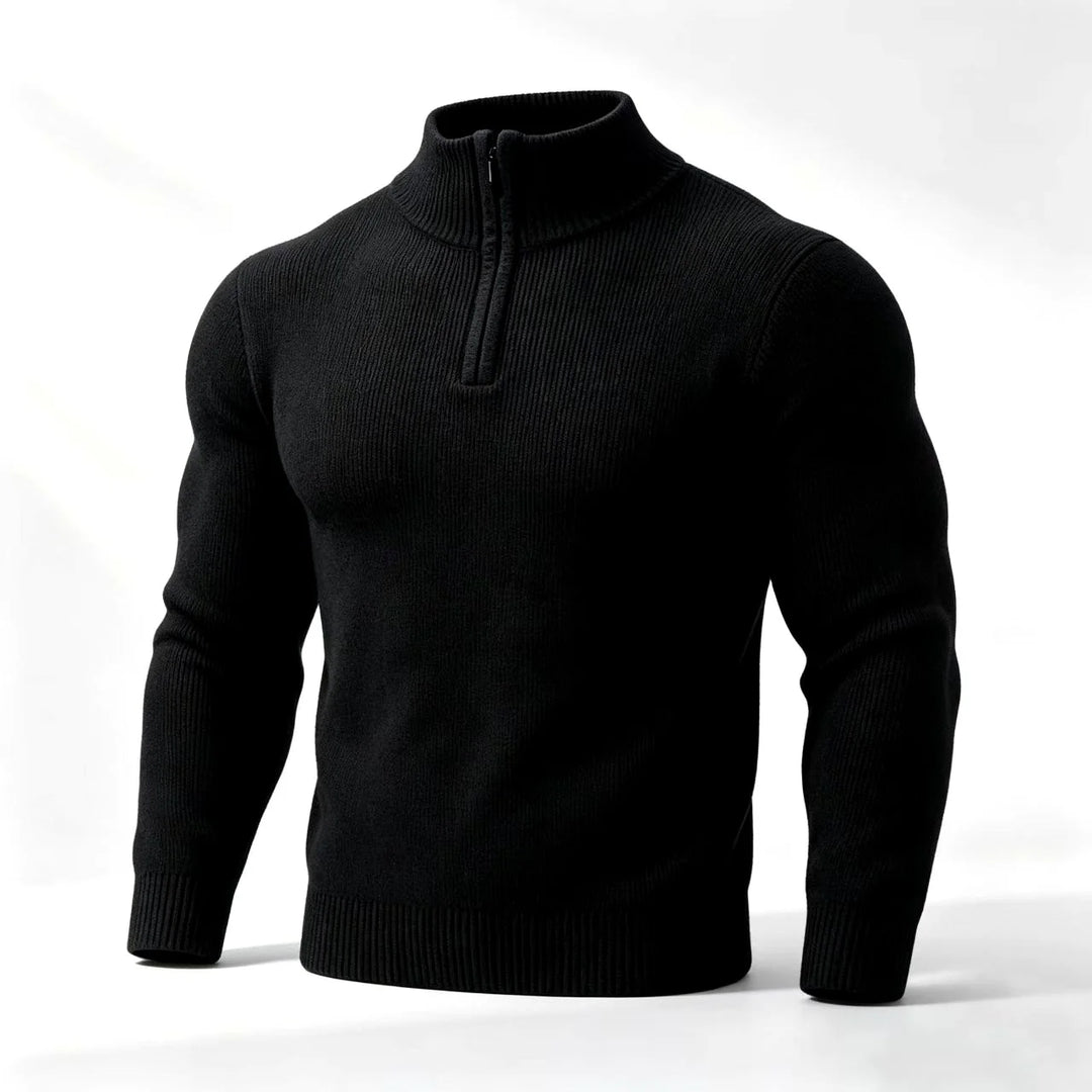 Rupert | Men's Fitted Ribbed Quarter Zip Sweater
