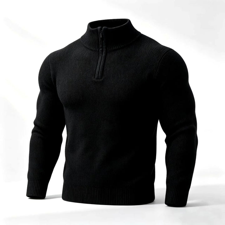 Rupert | Men's Fitted Ribbed Quarter Zip Sweater