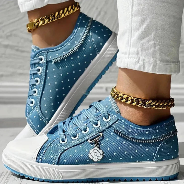 Selena | Women's Lace-Up Floral Sneakers
