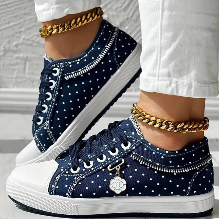 Selena | Women's Lace-Up Floral Sneakers