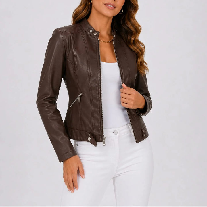Sharon | Women's Cropped Moto Jacket