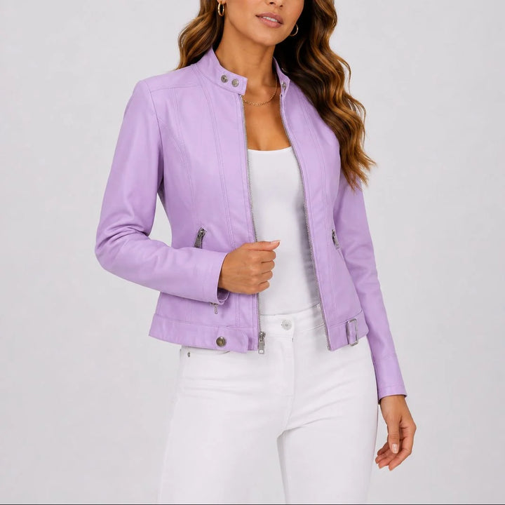 Sharon | Women's Cropped Moto Jacket