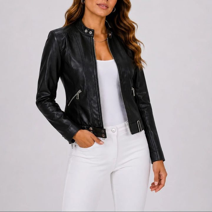 Sharon | Women's Cropped Moto Jacket